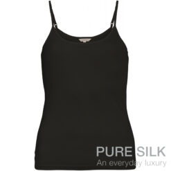 Lady Avenue Strikket Silke Camisole M. Smal Strop Sort