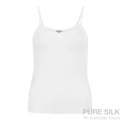 lady avenue strikket silke camisole m. blonde offwhite