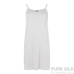 lady avenue strikket silke natkjole m. smal strop offwhite