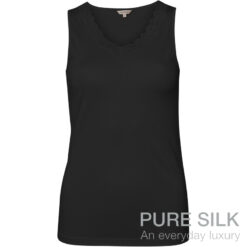 Lady Avenue Strikket Silke Top M. Blonder Sort