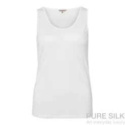 lady avenue strikket silke top m. bred strop offwhite