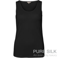 Lady Avenue Strikket Silke Top M. Bred Strop Sort