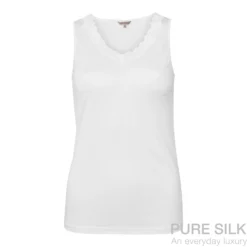 lady avenue strikket silke top m. blonder offwhite