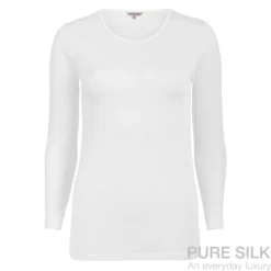 lady avenue strikket silke t shirt m. langt ærme offwhite
