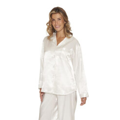 Lady Avenue Satin Pyjamas Offwhite