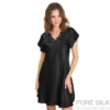 lady avenue ren silke natkjole m. kort Ærme sort