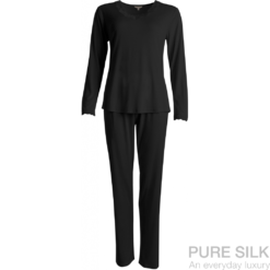 lady avenue strikket silke pyjamas sort