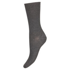 Decoy Thin Socks Comfort Top Bomulds Ankelstrømpe Dark Grey Melange