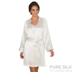 lady avenue ren silke kåbe kort offwhite