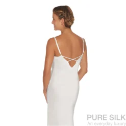 lady avenue ren silke natkjole lang m. blonde offwhite