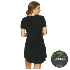 Lady Avenue Bambus Natkjole Sort Bagfra