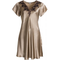 Lady Avenue Ren Silke De Luxe Natkjole Antique Gold