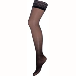 decoy silk look selvsiddende strømper 20 den. sort