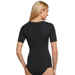 Schiesser Luxury T Shirt M. Kort Ærme Sort Bagfra