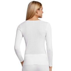 Schiesser Luxury T Shirt M. Langt Ærme Hvid Bagfra