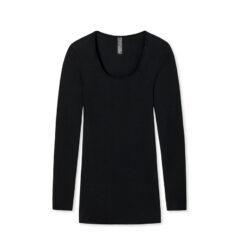 Schiesser Luxury T Shirt M. Langt Ærme Sort2