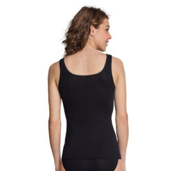 Schiesser Luxury Undertrøje M. Bred Strop Sort Bagfra