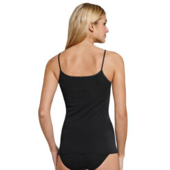 Schiesser Luxury Undertrøje M. Spaghetti Strop Sort Bagfra