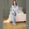 Lady Avenue Pure Silk Pyjamas Pigeon Blue