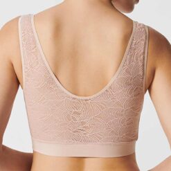 chantelle soft stretch lace top m. bred strop golden beige bagfra