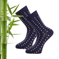 trofe bamboo ankel strømper 2 pak small dot marine