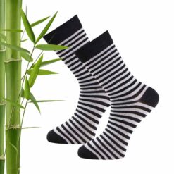 trofe bamboo ankel strømper 2 pak stripe sort