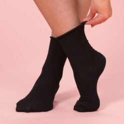 trofe comfort cotton ankel strømpe sort2