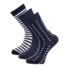 trofe cotton ankel strømpe 3 pak stripe marine