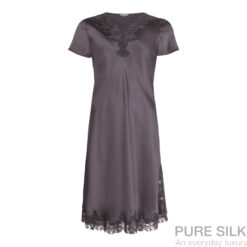 lady avenue pure silk de luxe natkjole m. kort Ærme graphite2