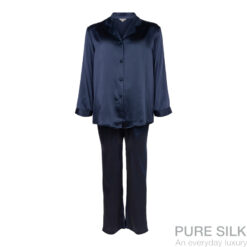 lady avenue pure silk pyjamas indigo2