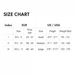 falke strømpeholder størrelses skema
