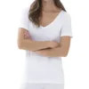 mey organic t shirt m. v hals hvid