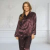 lady avenue satin pyjamas italian plum