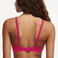 femilet bonaire wirefree plunge bikini top fushia