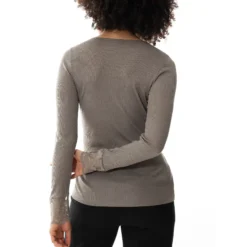 mey wool love t shirt m. langt ærme deep taupe