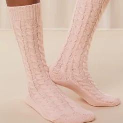 triumph rib strømpe light pink