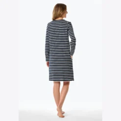 schiesser natkjole m. langt ærme nightblue