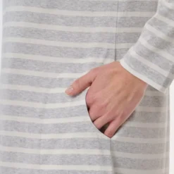 schiesser natkjole m. langt ærme silver grey melange