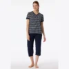 schiesser pyjamas m. 3/4 buks nightblue