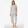 schiesser pyjamas m. 3/4 buks silver grey melange
