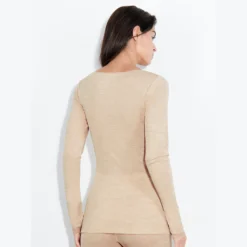 femilet juliana uld t shirt m. langt Ærme heather nude