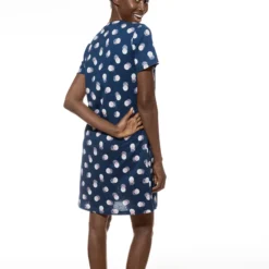 mey scribbled dots natkjole m. kort Ærme deep marine