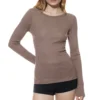 mey wool love t shirt m. langt ærme deep taupe
