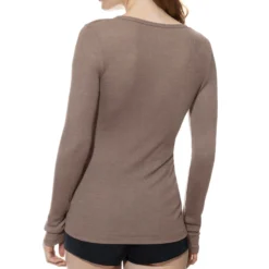 mey wool love t shirt m. langt ærme deep taupe