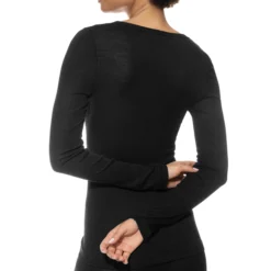 mey wool love t shirt m. langt ærme sort