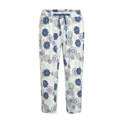 lady avenue bamboo pyjamas m. 3/4 buks blue/grey floral