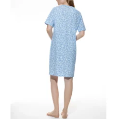 mey flower meadow natkjole m. kort ærme blue silk