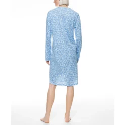 mey flower meadow natkjole m. langt ærme blue silk