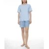 mey flower meadow pyjamas m. shorts blue silk