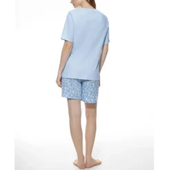 mey flower meadow pyjamas m. shorts blue silk